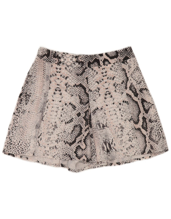Karen Millen Kvinders højtaljede Casual Shorts UK 6 XS W25 Pink Animal Print