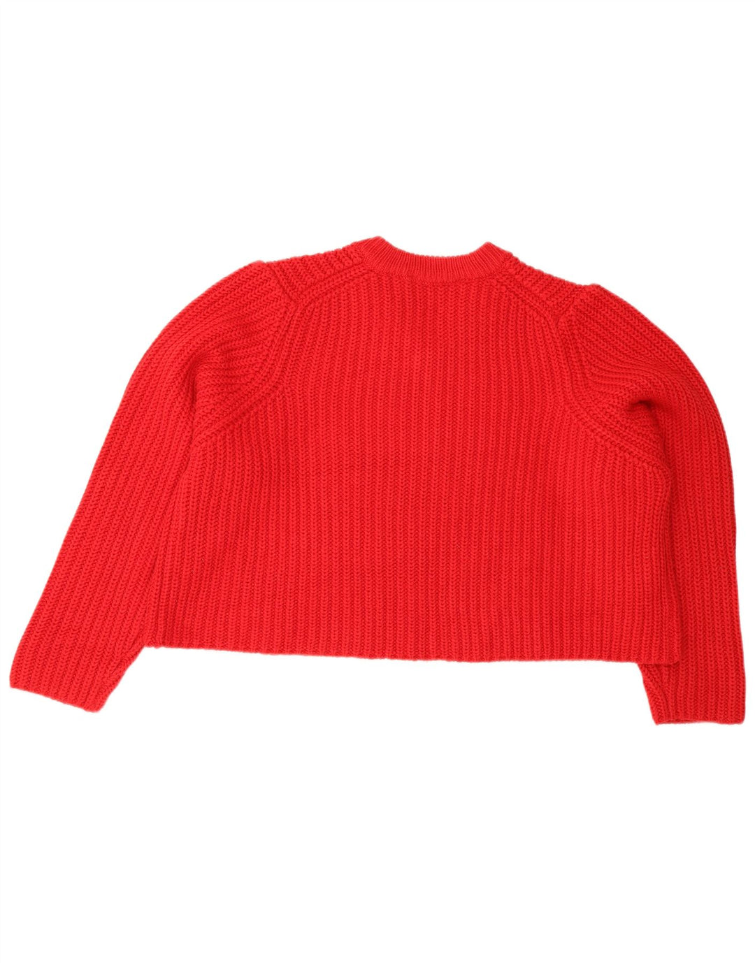 Zara Kvinders Cropped Oversized V-hals Trøje UK 14 Medium Rød