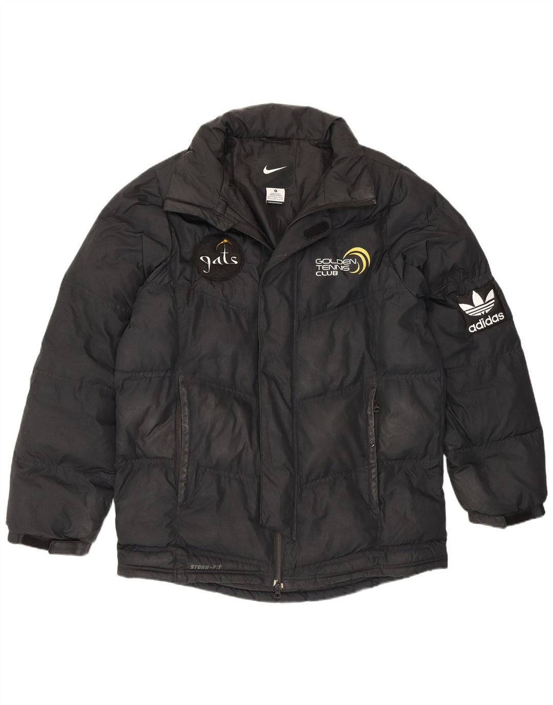Nike Herre grafisk polstret jakke UK 38 Medium Sort Polyester
