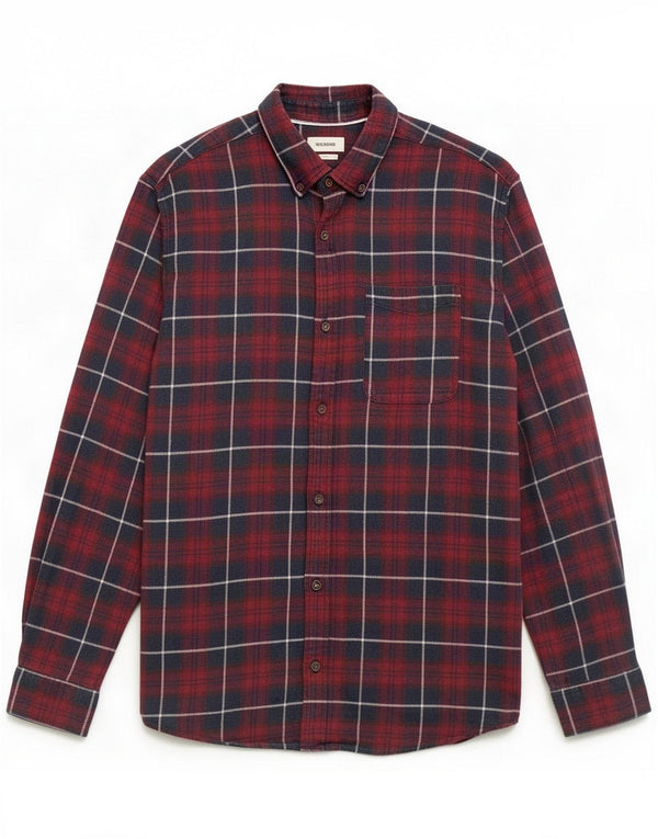 Jack & Jones Flannelskjorte til mænd Medium rødbrun ternet bomuld