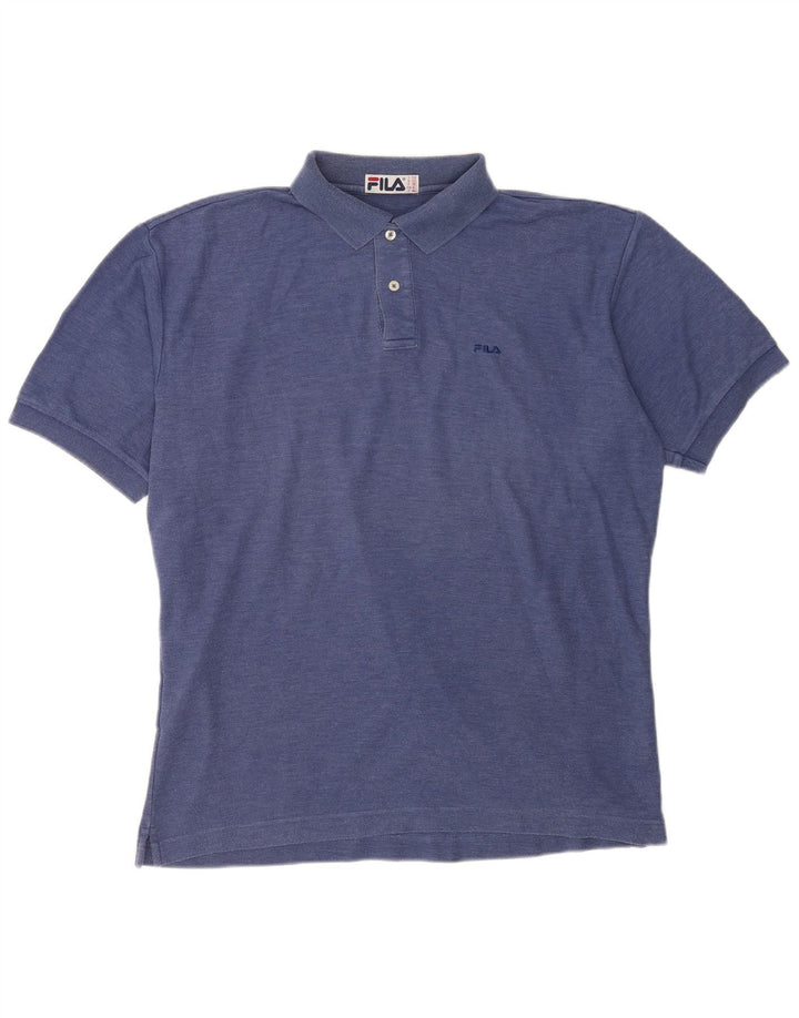 Fila Herre Polo Shirt IT 52 Stor Blå Bomuld