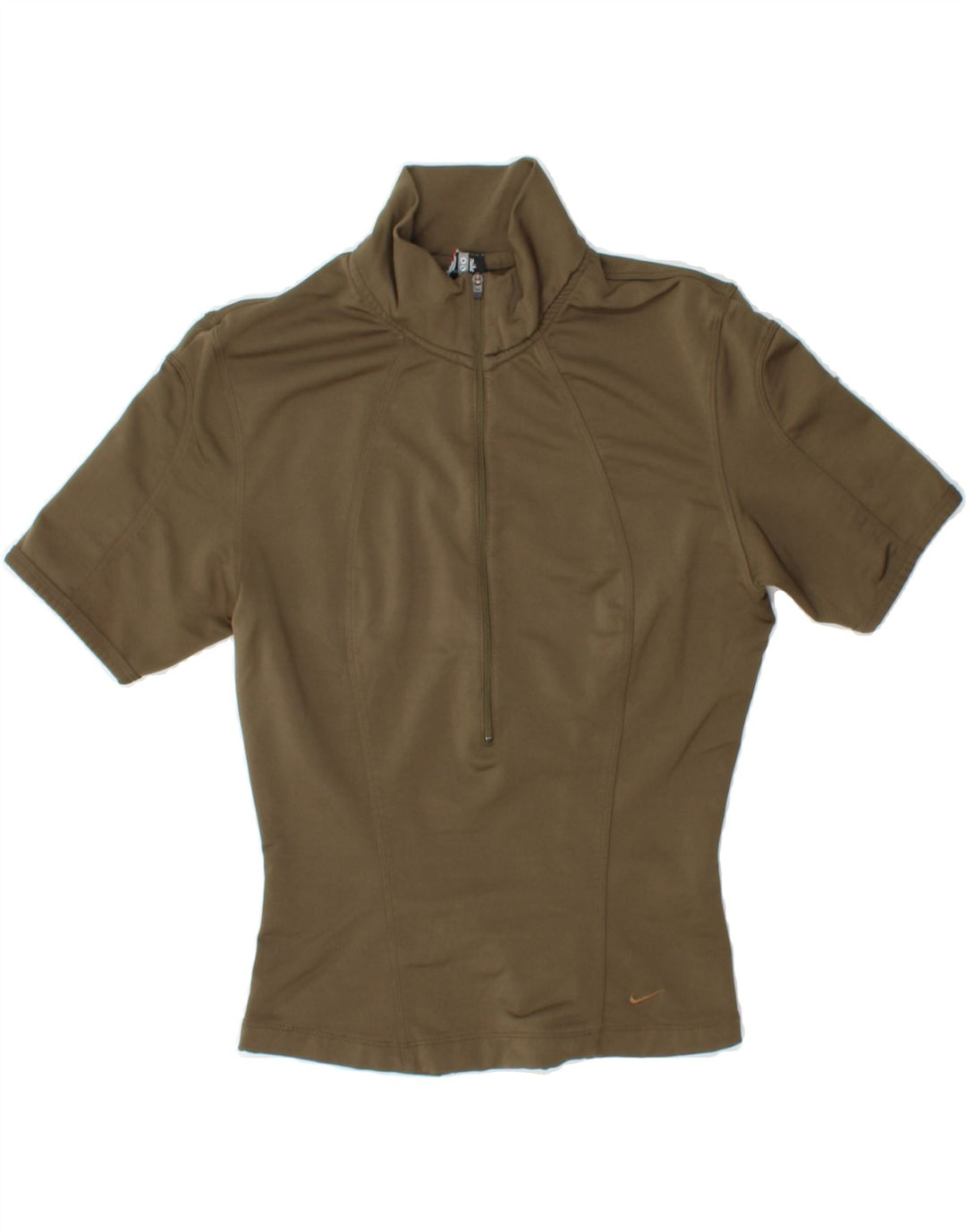 NIKE Womens Short Sleeve Pullover Tracksuit Top US 8/10 Medium Khaki Vintage Nike and Second-Hand Nike from Messina Hembry 