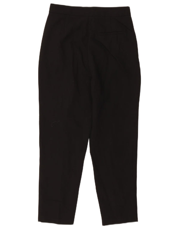 Zara kvinders højtaljede koniske jakkesætsbukser Medium W28 L26 Sort polyester