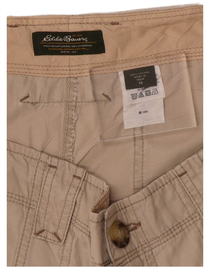 EDDIE BAUER Chino Shorts til kvinder US 16 2XL W38 Beige Bomuld