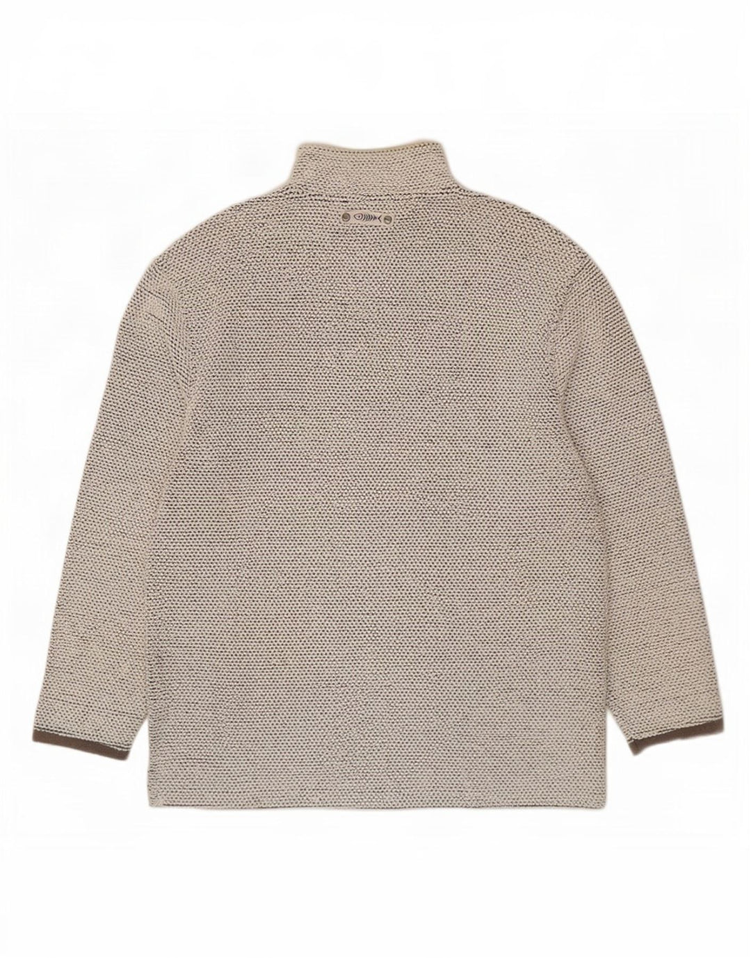 Weird Fish Herre Zip Neck Sweatshirt Jumper Medium Beige Bomuld