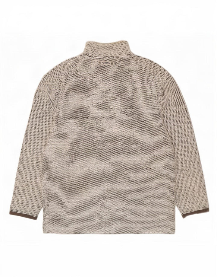 Weird Fish Herre Zip Neck Sweatshirt Jumper Medium Beige Bomuld