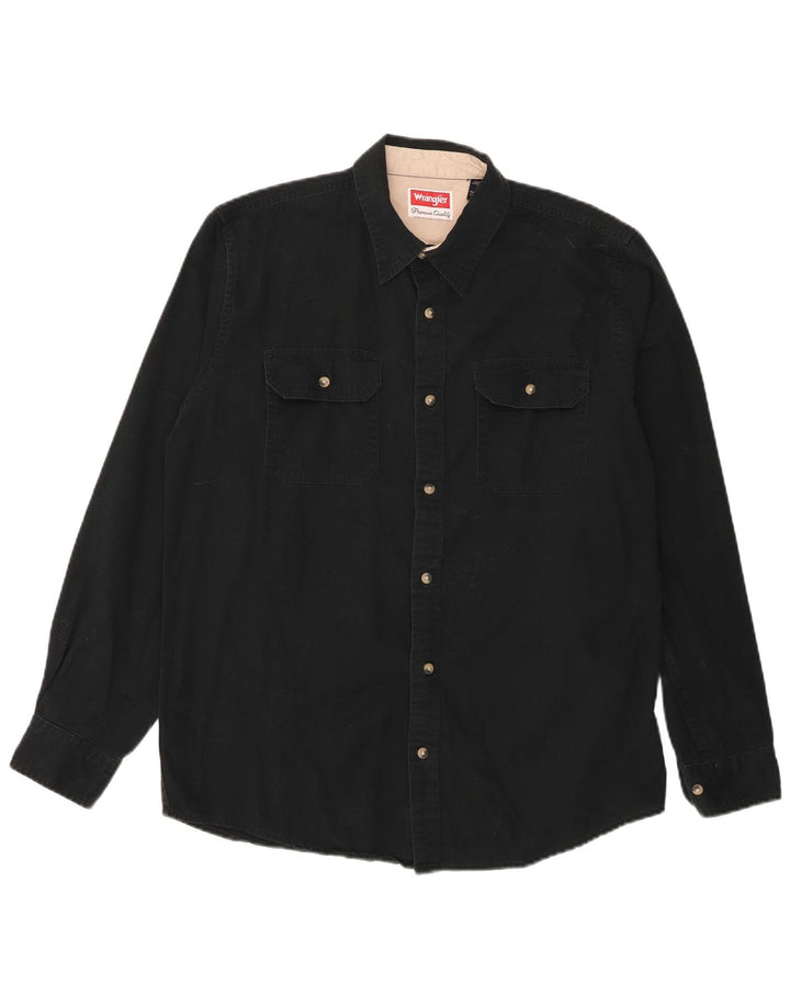 Wrangler Herreskjorte Medium Sort Bomuld