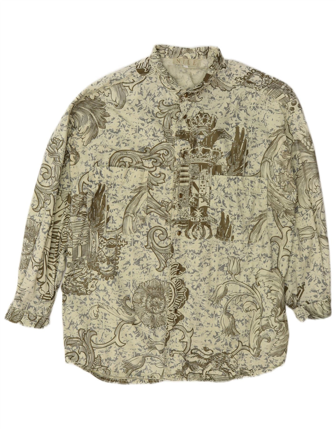 Vintage herreskjorte stor grøn Paisley bomuld