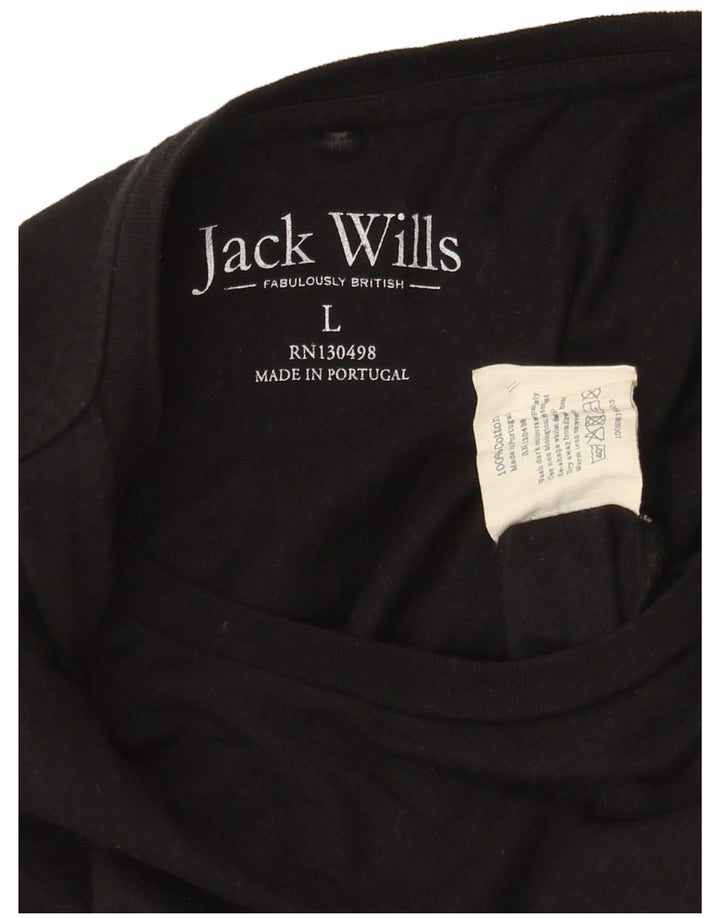 Jack Wills Herre T-Shirt Top Stor Sort Bomuld