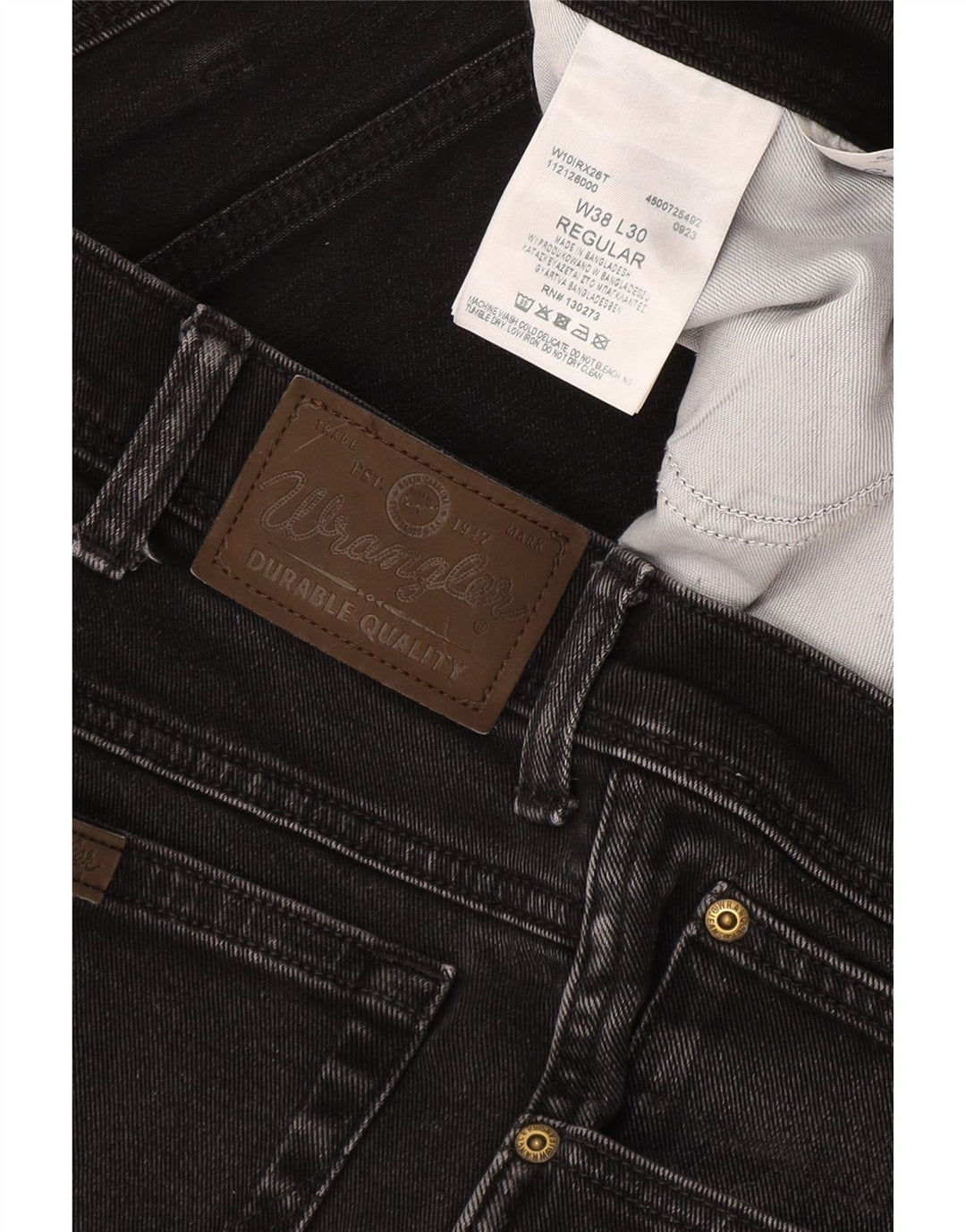 Wrangler Straight Jeans til mænd W38 L27 sort bomuld
