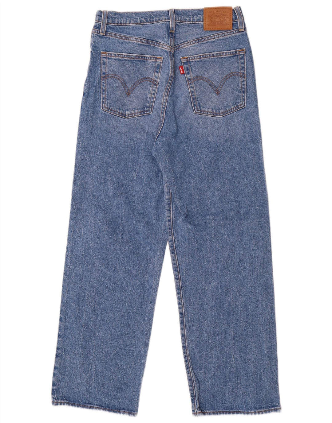Levi's Dame Ribcage Straight Jeans W28 L27 Blå Bomuld