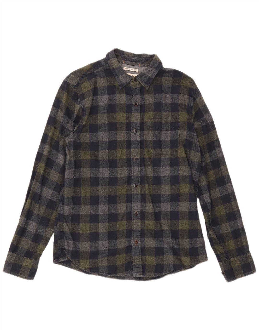 Fat Face Herre Regular Fit Flanellskjorte Lille marineblå Gingham Bomuld