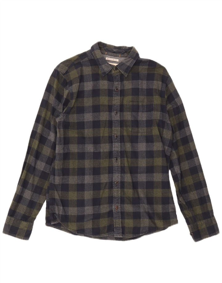Fat Face Herre Regular Fit Flanellskjorte Lille marineblå Gingham Bomuld