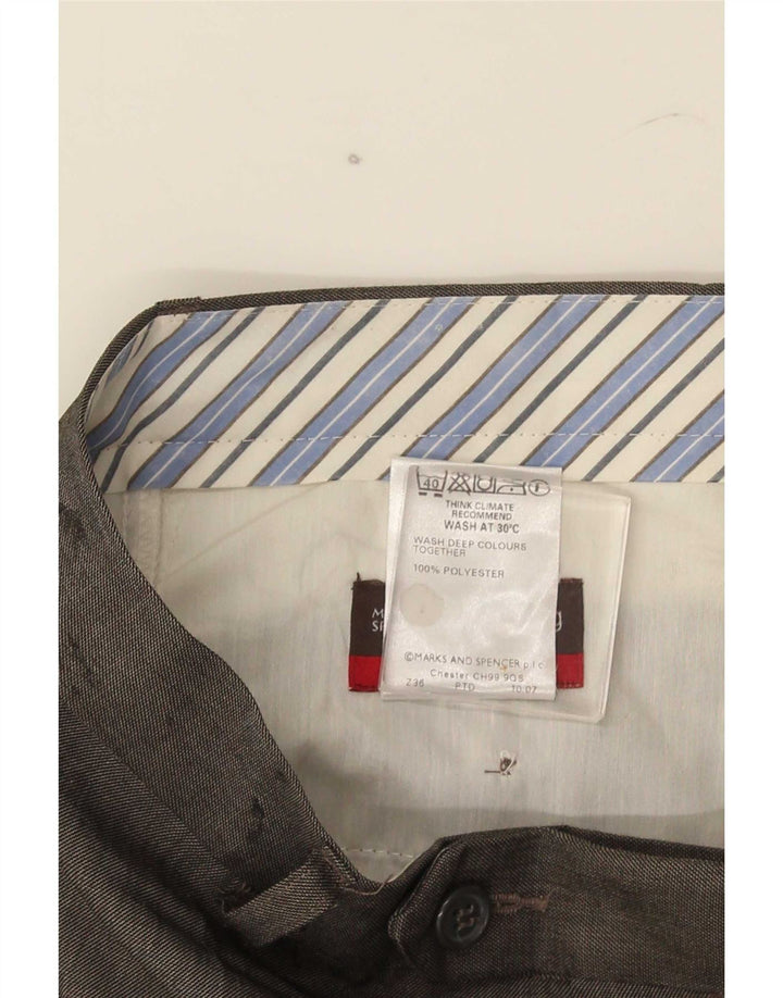 Marks & Spencer Straight Suit Bukser til mænd W34 L29 Grå polyester