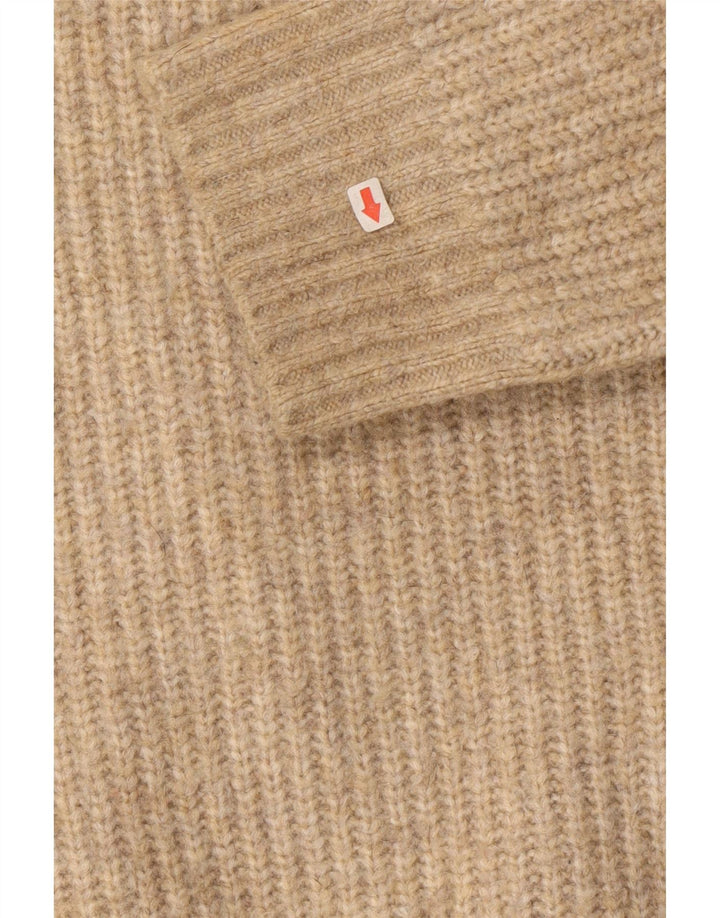 Fat Face Herre Crew Neck Jumper Sweater Medium Beige Akryl