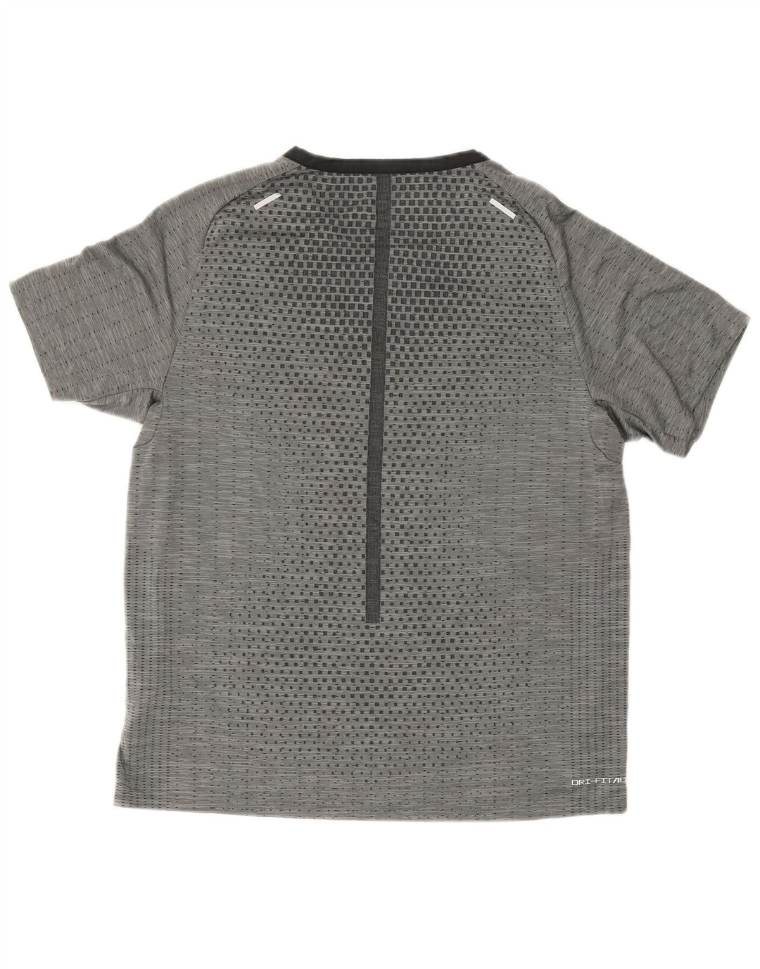 Nike herre Dri Fit T-shirt top mellemgrå geometrisk polyester