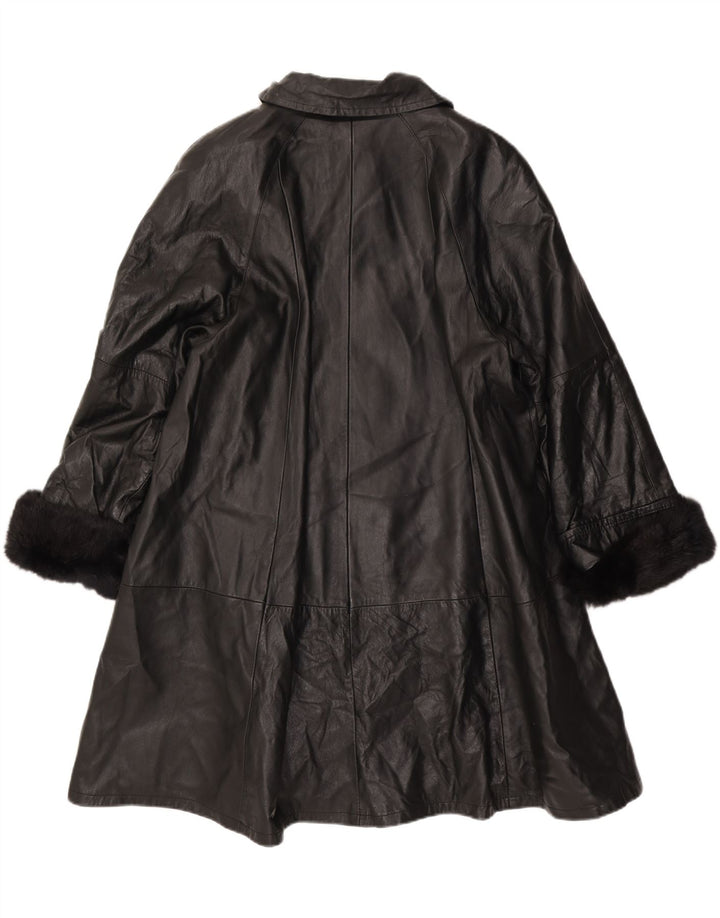 Vintage læderfrakke til kvinder IT 46 Large Black