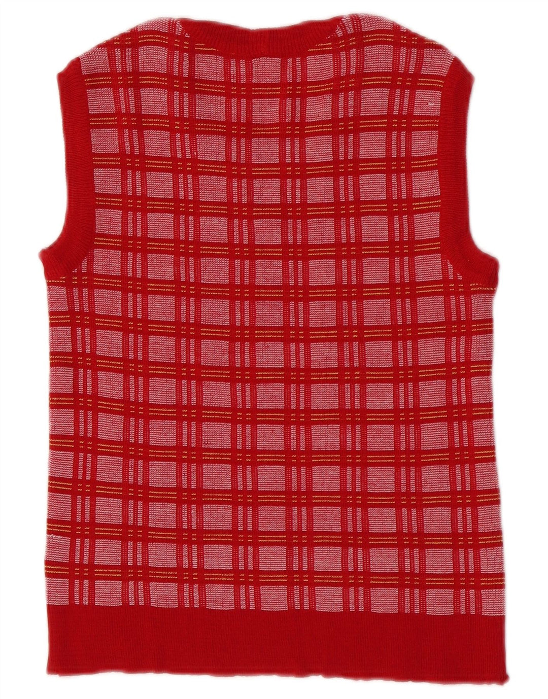 Vintage Dame Vest Tank Top IT 46 Stor rød ternet