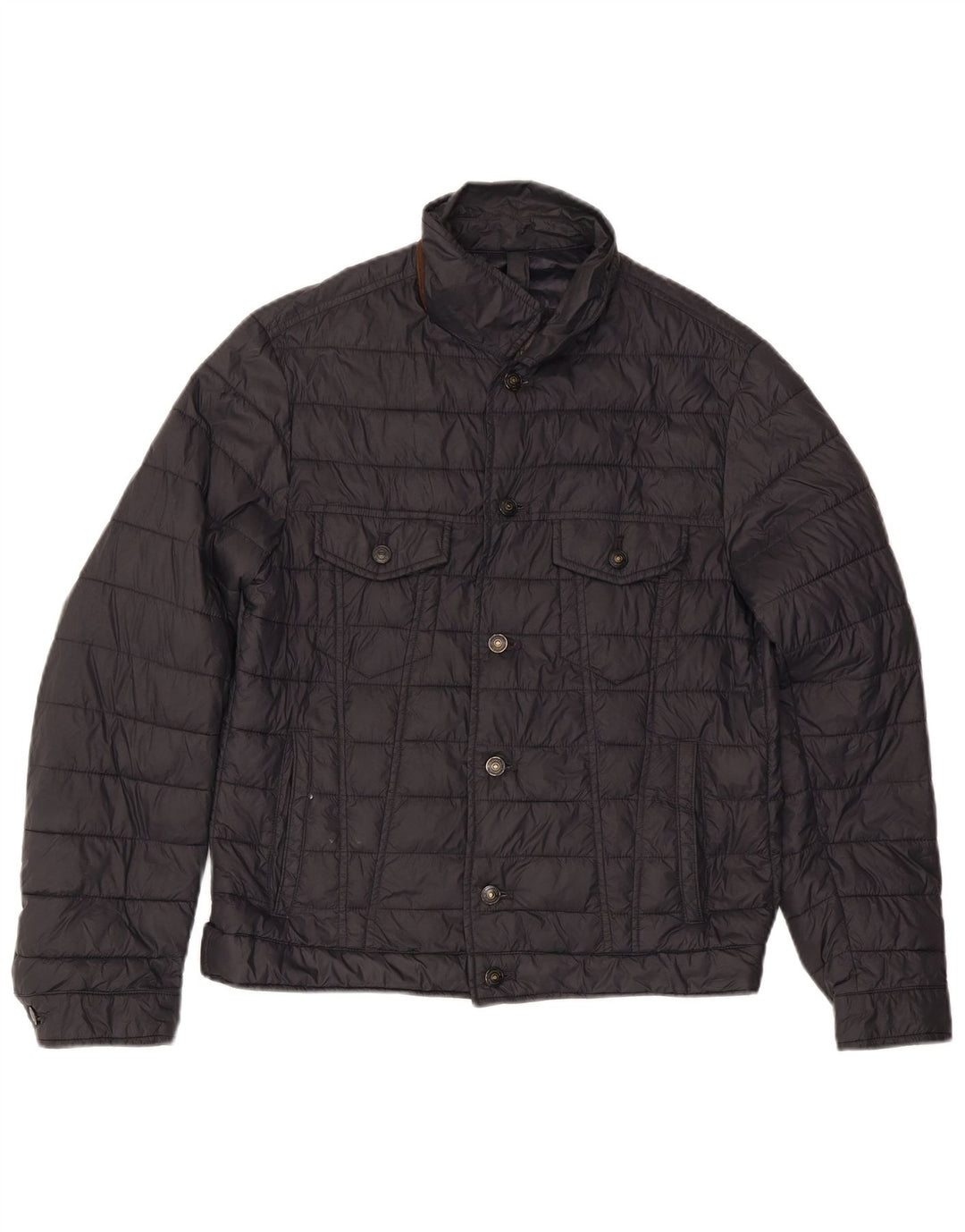 MASSIMO DUTTI Herre polstret jakke UK 40 Stor sort polyester