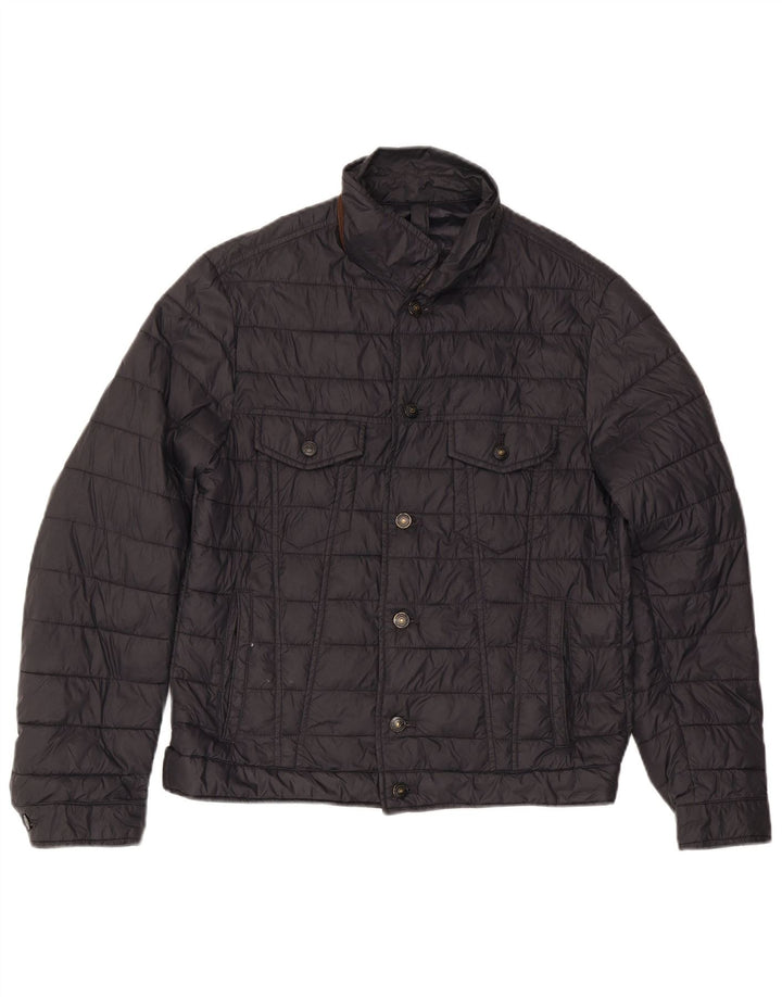 MASSIMO DUTTI Herre polstret jakke UK 40 Stor sort polyester