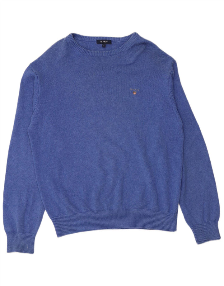 Gant Herre Boat Neck Jumper Sweater Stor Blå Bomuld