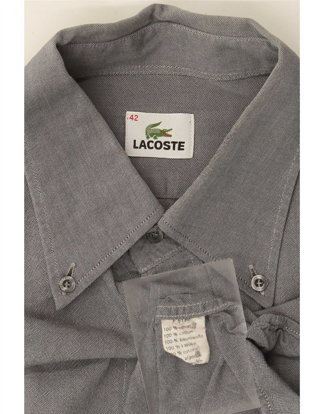 Lacoste Herreskjorte str. 42 Large Grå Bomuld