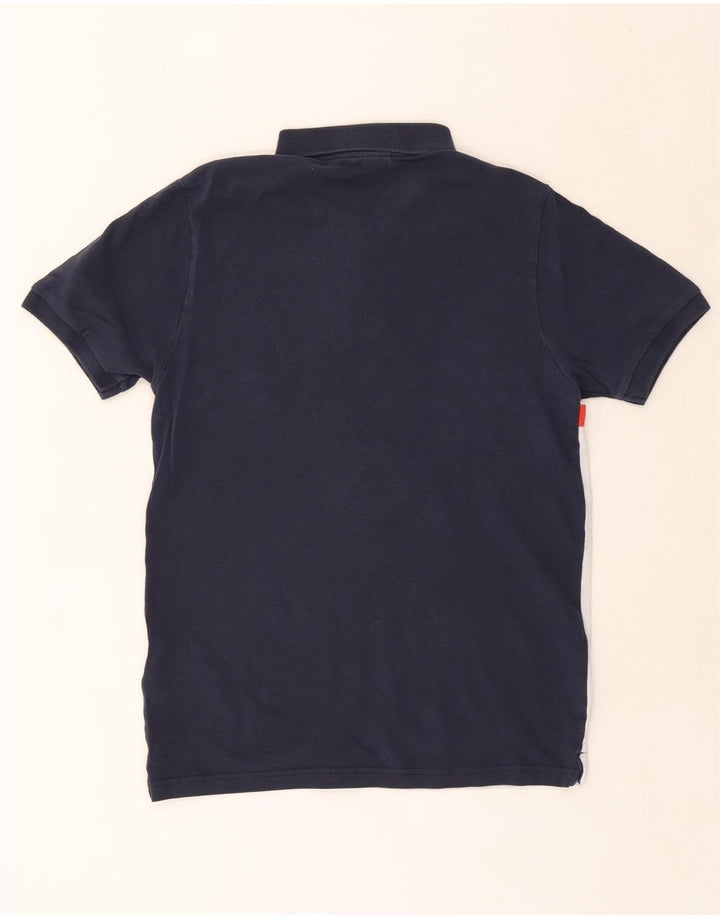 Ellesse Herre Polo Shirt Medium Navy Blue Colourblock Bomuld