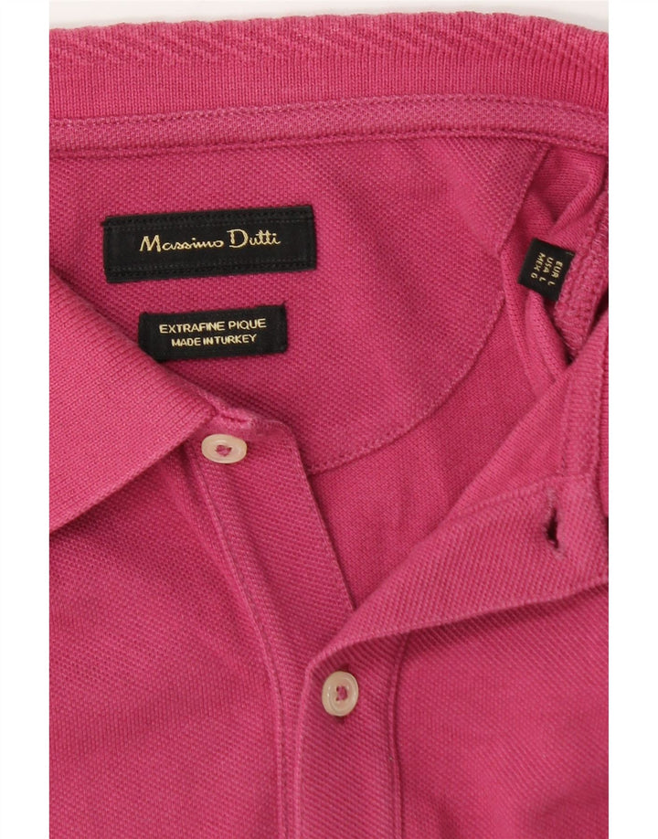 Massimo Dutti Herre Polo Shirt Large Pink
