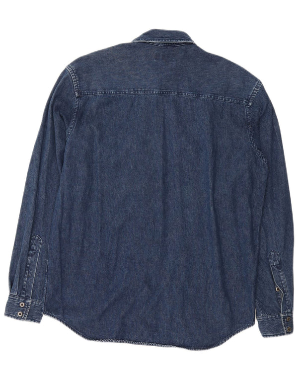 Sergio Tacchini Denimskjorte til mænd Medium Navyblå Bomuld