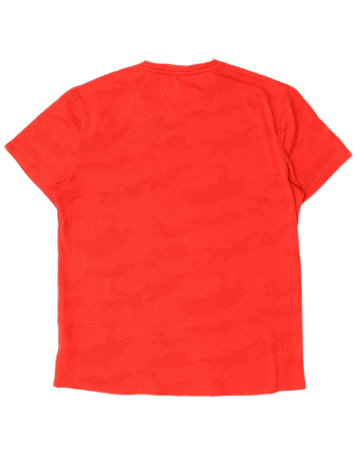 Reebok Herre T-Shirt Top Medium Rød Camouflage Polyester