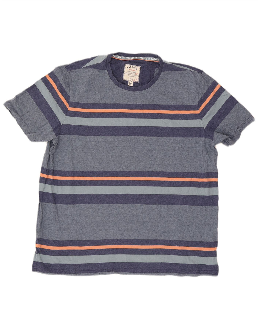 Fat Face Herre T-Shirt Top 2XL Blå Stribet