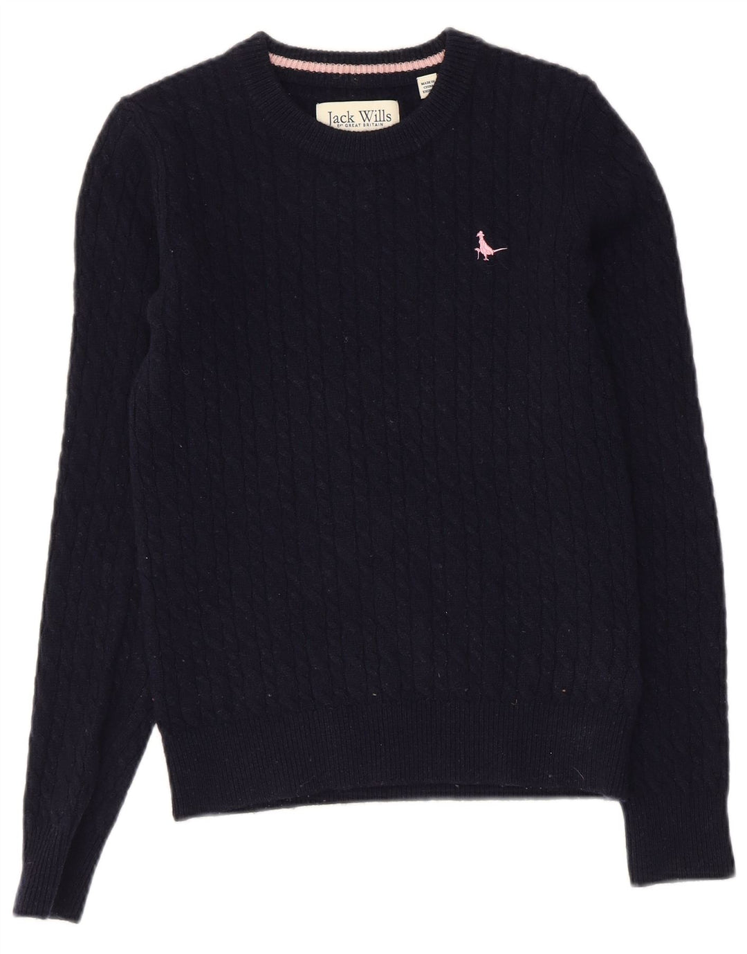 JACK WILLS Dame sweater med rund hals DK 8 Lille marineblå
