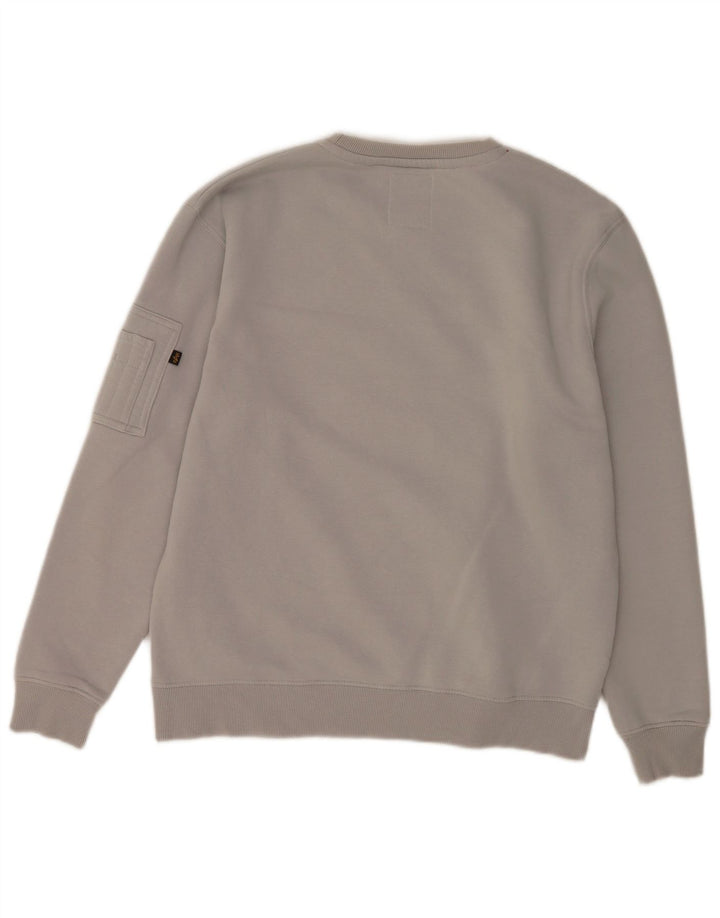 Alpha Industries Grafisk sweatshirt til mænd, stor grå bomuld