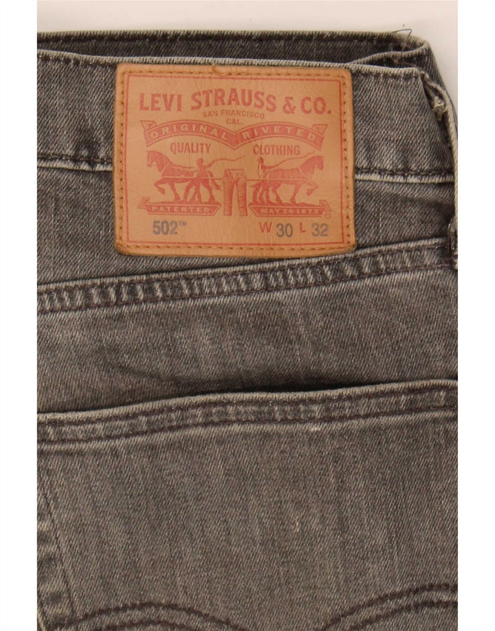 Levi's Herre 502 tilspidsede jeans W30 L32 Grå bomuld