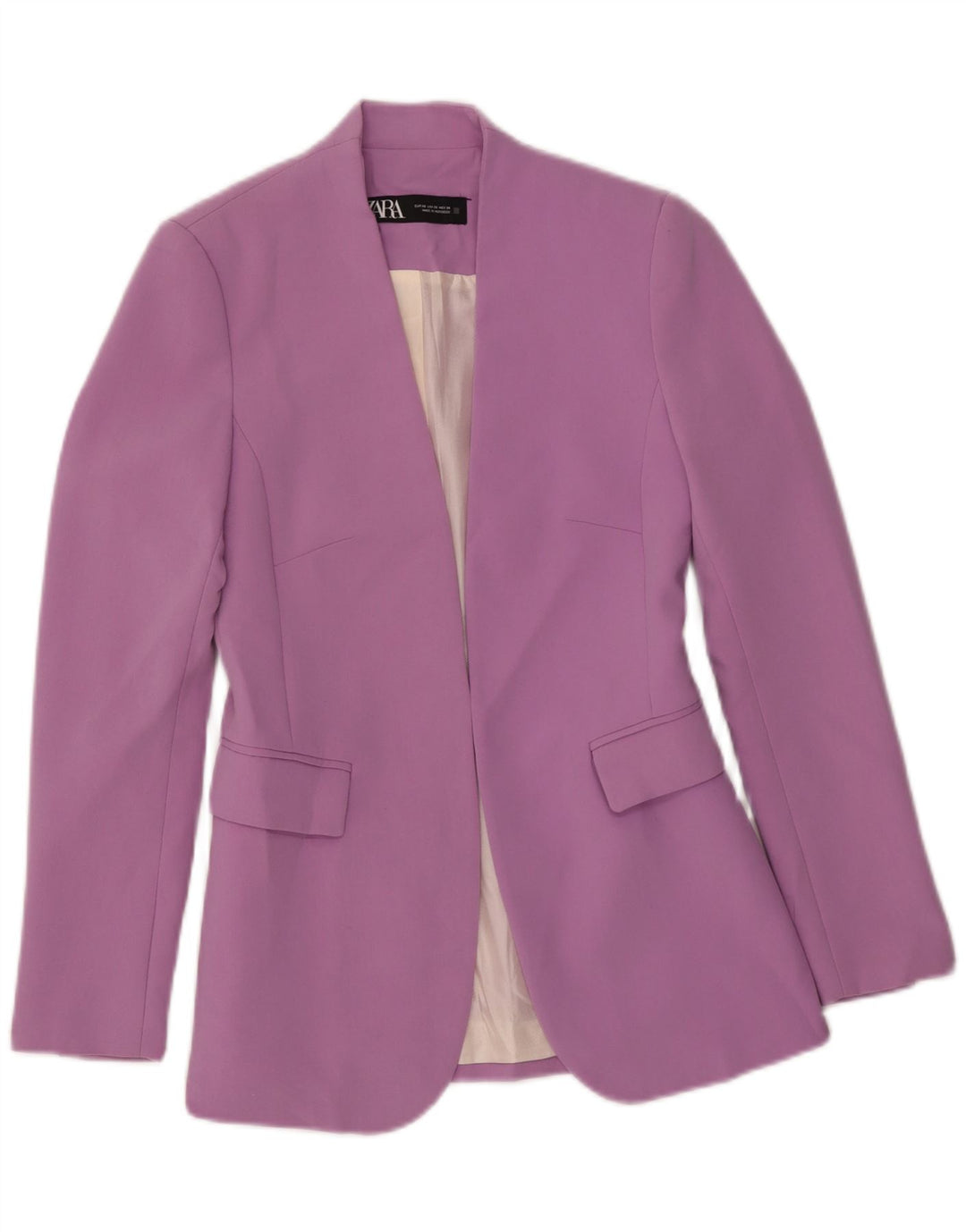 Zara Womens Open Blazer Jacket UK 6 XS Lilla Polyester