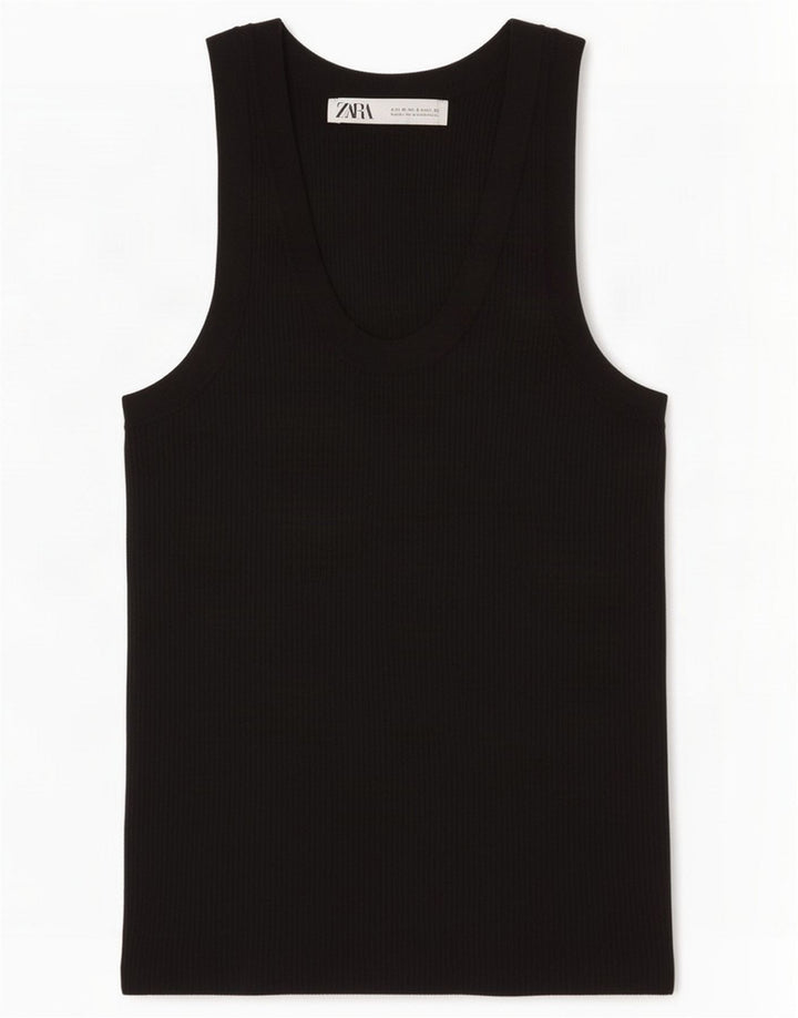 Zara Dame Vest Top UK 8 Small Black