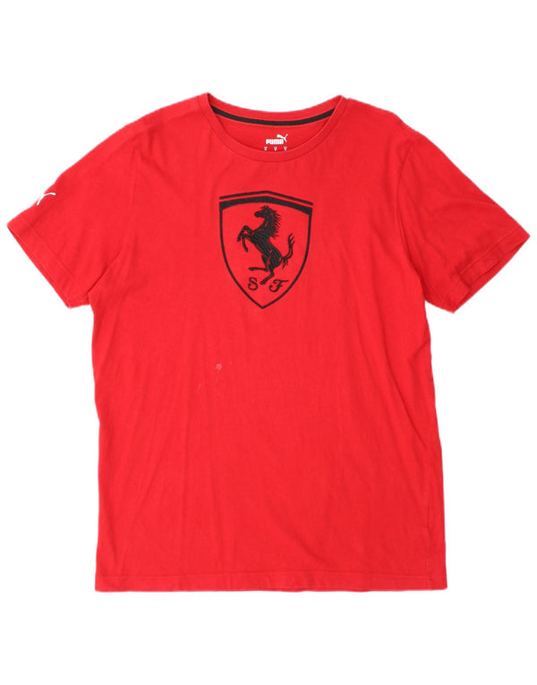Puma Herre Ferrari Grafisk T-Shirt Top Medium Rød