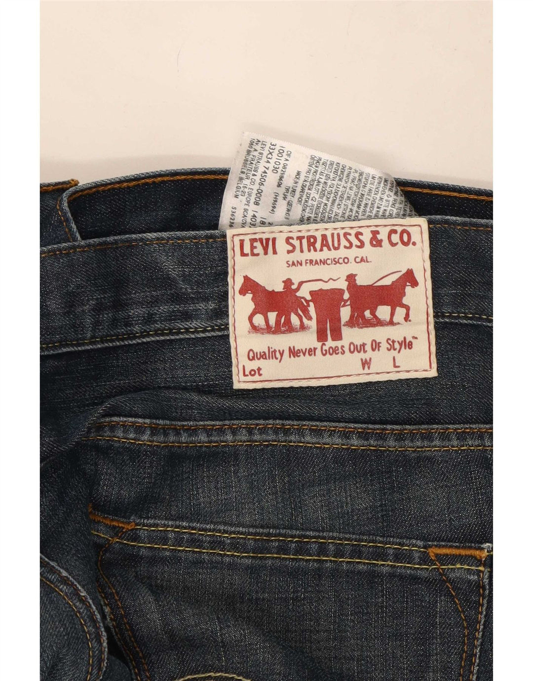 Levi's Straight Jeans til mænd W33 L34 Marineblå bomuld