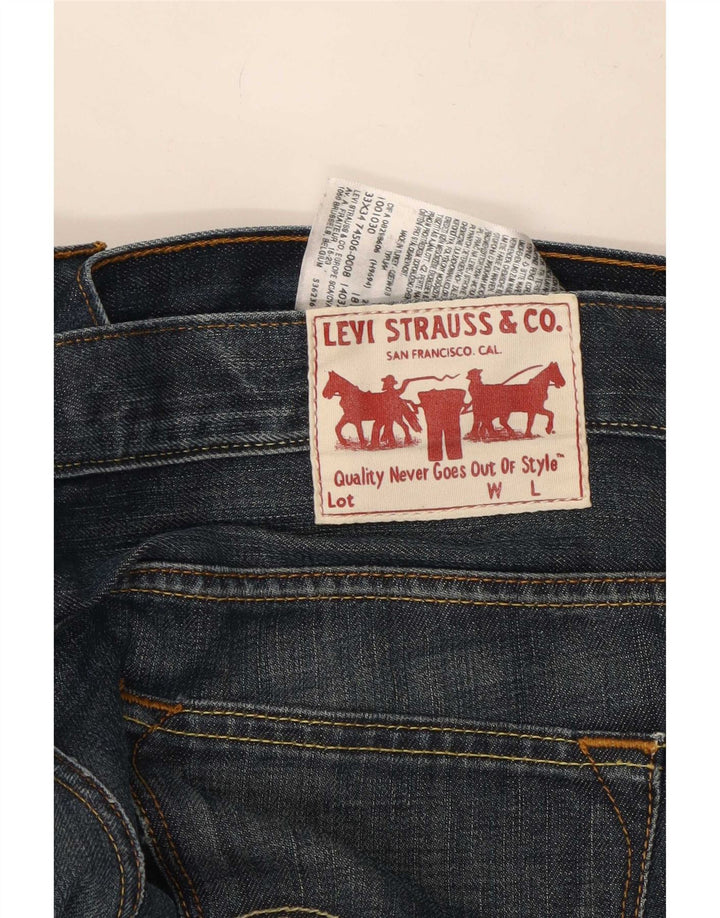 Levi's Straight Jeans til mænd W33 L34 Marineblå bomuld