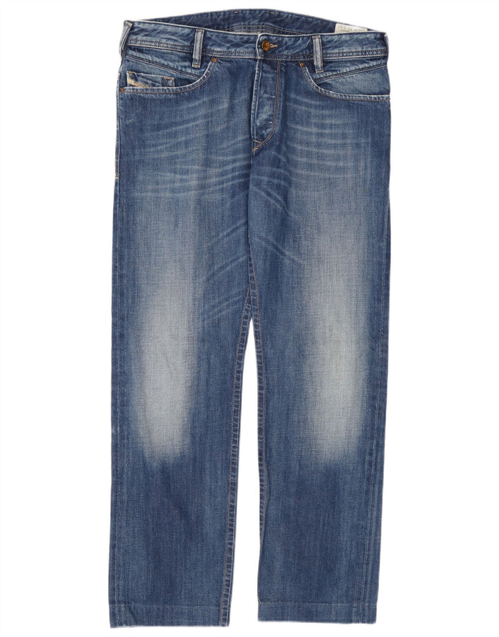 Diesel Herre Poiak Straight Jeans W33 L30 Blå Bomuld