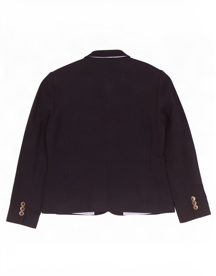 Massimo Dutti Dame 1 Knap Blazer Jakke EU 44 XL Sort Bomuld
