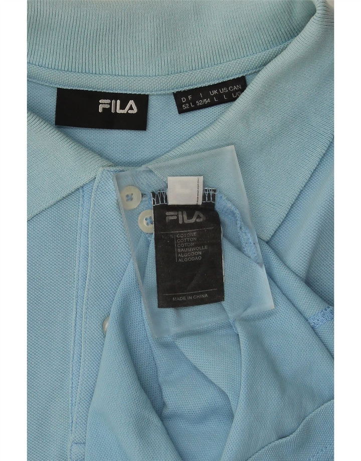 Fila Langærmet Polo Shirt til mænd Stor blå bomuld