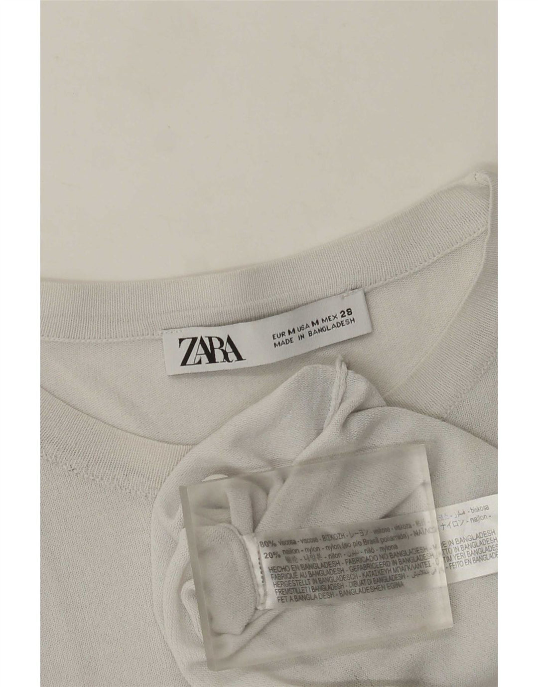 Zara Dametop Langærmet UK 12 Medium Grey Viscose