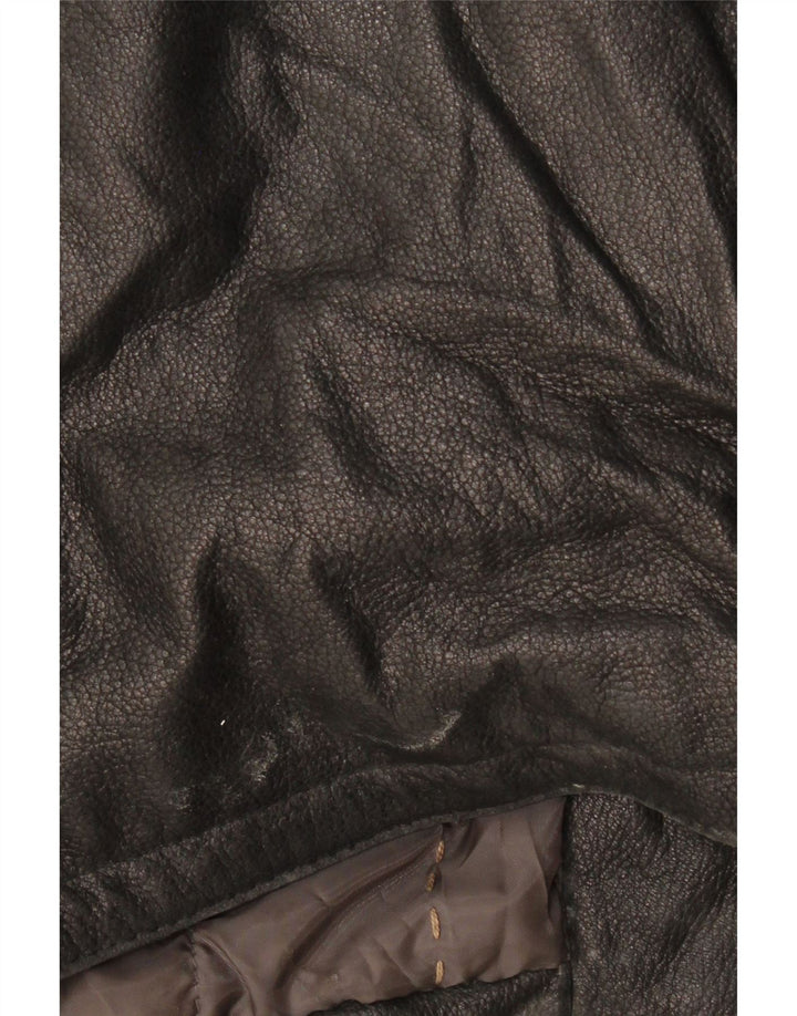 CONBIPEL Læderfrakke med hætte til mænd IT 52 Stor brunt læder