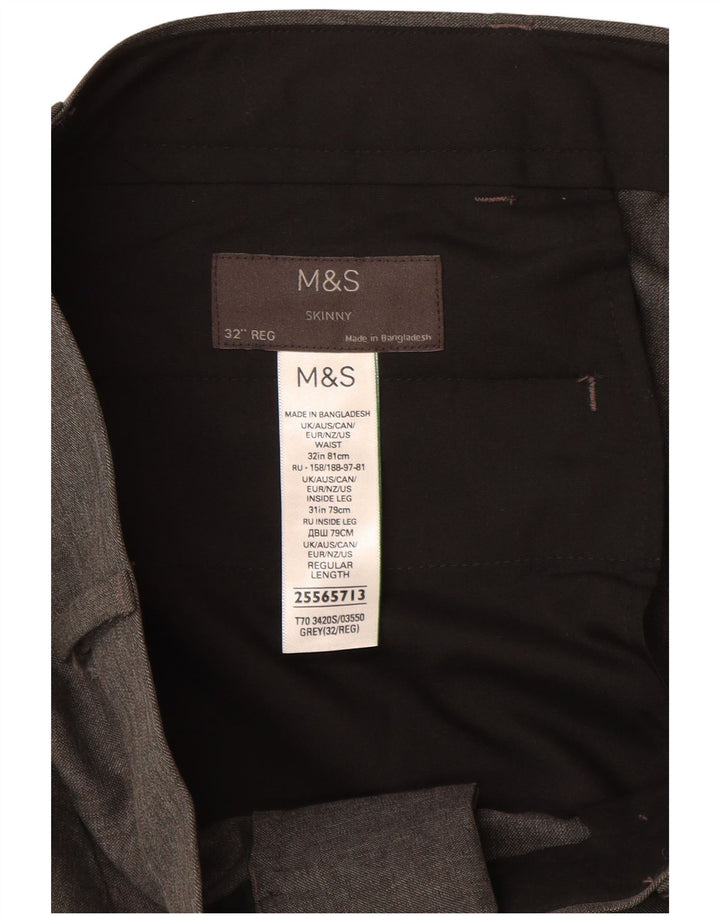 Marks & Spencer Herre Skinny Casual Bukser W32 L31 Grå Polyester
