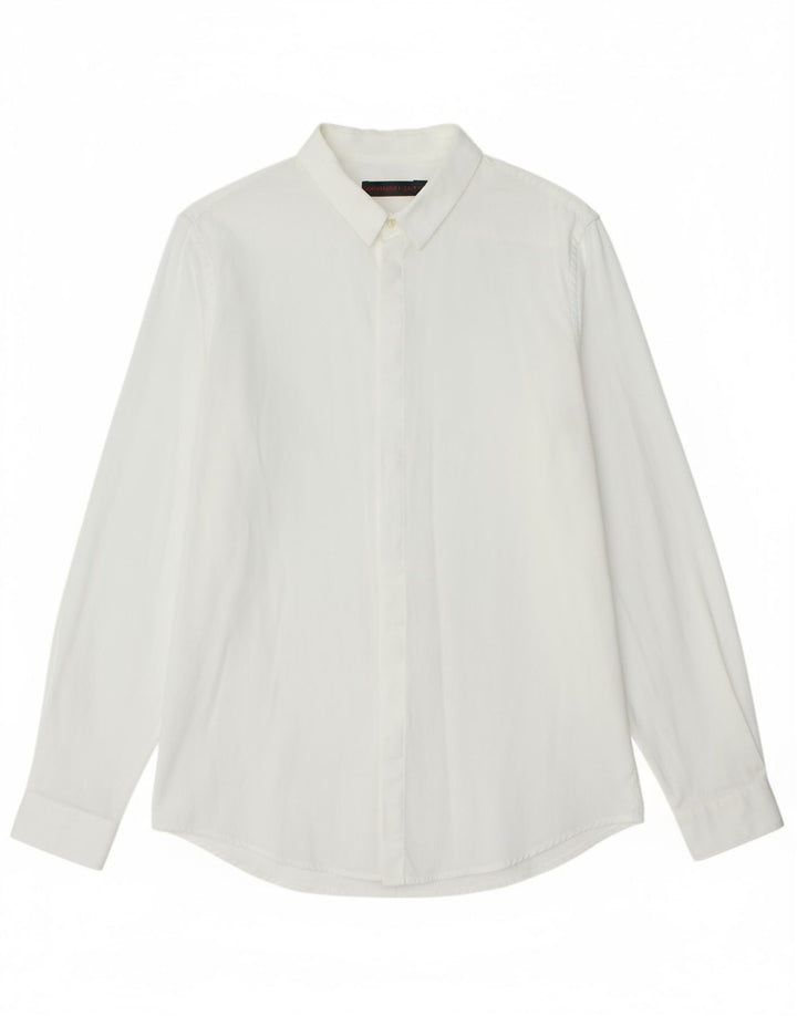 TRUSSARDI JEANS Mens Shirt Size 41 Medium White Cotton