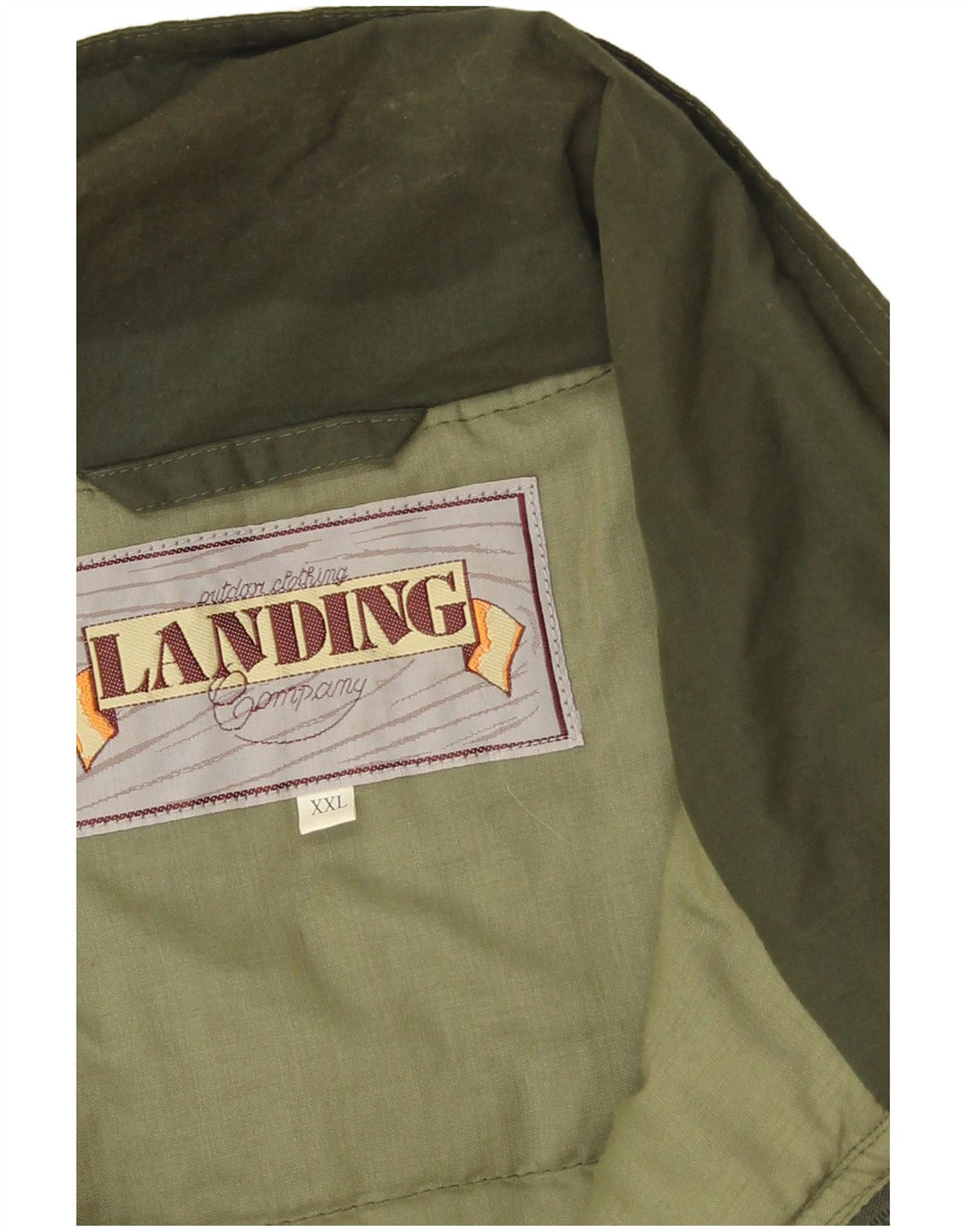 Vintage Herre Utility Gilet UK 44 2XL Khaki Polyester