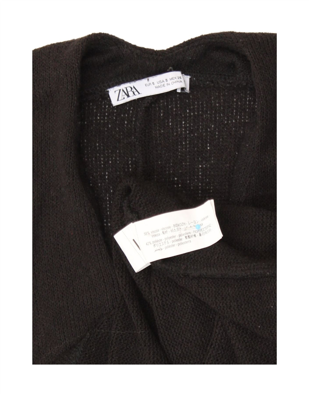 Zara Dame Oversized Vest Tank Top UK 10 Small Black Viscose