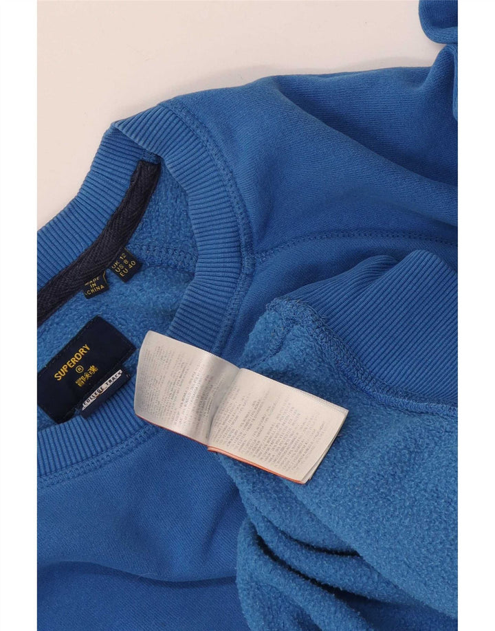 Superdry Womens Oversized Sweatshirt Jumper UK 12 Medium Blue Bomuld