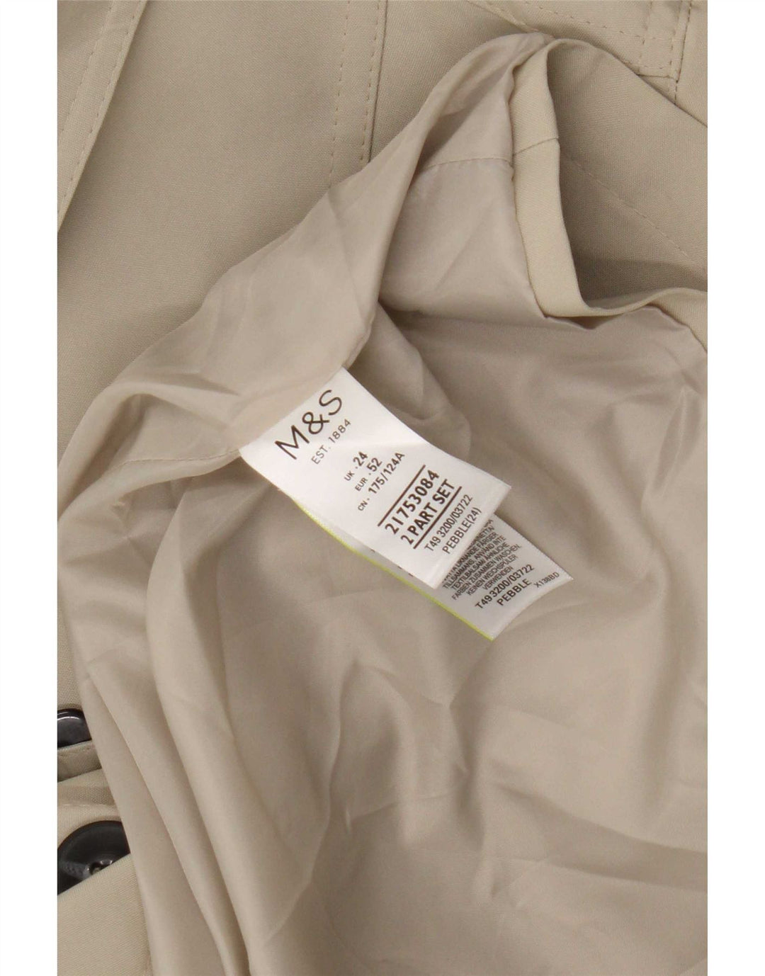 Marks & Spencer Trench Coat til kvinder UK 24 4XL Grøn Polyester